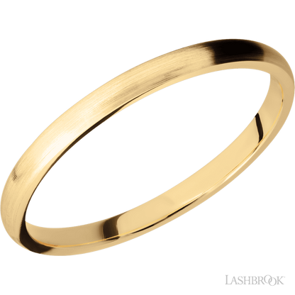 2 mm wide Domed 14K Yellow Gold band.