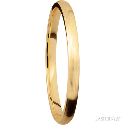 2 mm wide Domed 14K Yellow Gold band.