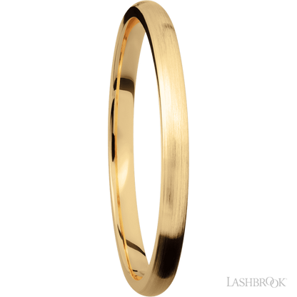 2 mm wide Domed 14K Yellow Gold band.