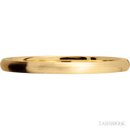 2 mm wide Domed 14K Yellow Gold band.