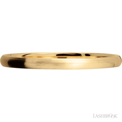 2 mm wide Domed 14K Yellow Gold band.