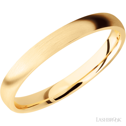 3 mm wide Domed 14K Yellow Gold band.