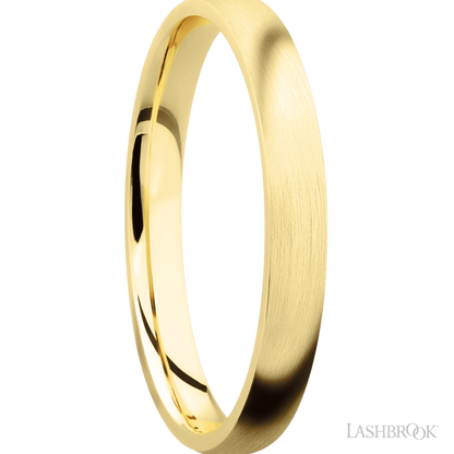 3 mm wide Domed 14K Yellow Gold band.