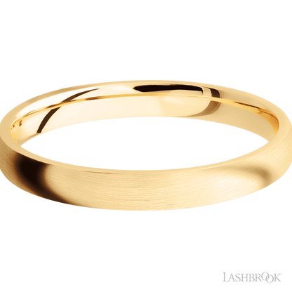 3 mm wide Domed 14K Yellow Gold band.