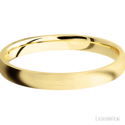 3 mm wide Domed 14K Yellow Gold band.