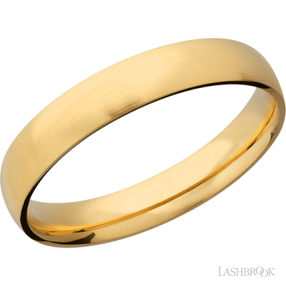 4 mm wide Domed 14K Yellow Gold band.