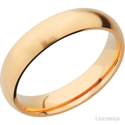 5 mm wide Domed 14K Yellow Gold band.