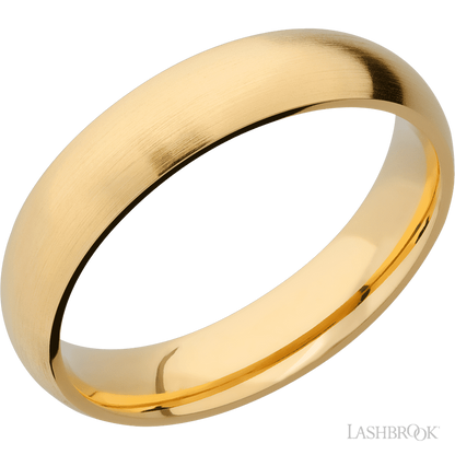 5 mm wide Domed 14K Yellow Gold band.