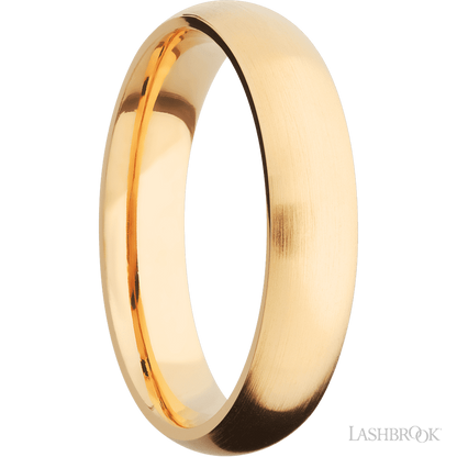 5 mm wide Domed 14K Yellow Gold band.