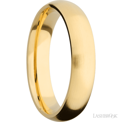 5 mm wide Domed 14K Yellow Gold band.