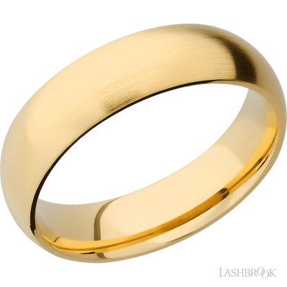 6 mm wide Domed 14K Yellow Gold band.