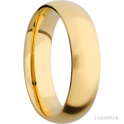 6 mm wide Domed 14K Yellow Gold band.