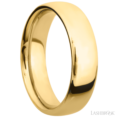 6 mm wide Ultra Comfort (our most comfortable profile) 14K Yellow Gold band.