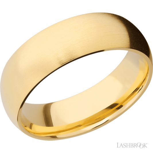 7 mm wide Domed 14K Yellow Gold band.