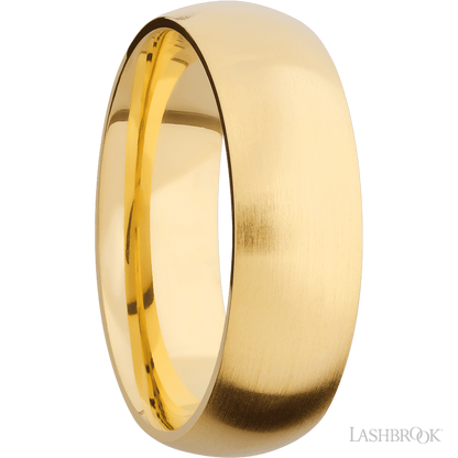 7 mm wide Domed 14K Yellow Gold band.