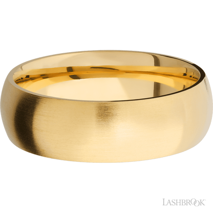 7 mm wide Domed 14K Yellow Gold band.