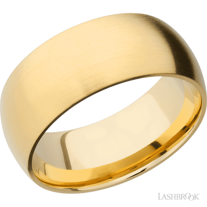 9 mm wide Domed 14K Yellow Gold band.