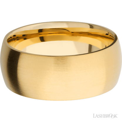 9 mm wide Domed 14K Yellow Gold band.