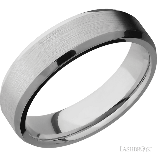 Lashbrook 6mm Beveled Titanium Wedding Band