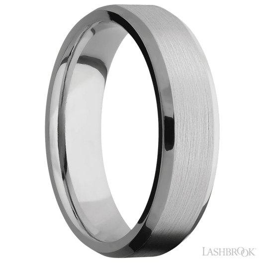 Lashbrook 6mm Beveled Titanium Wedding Band