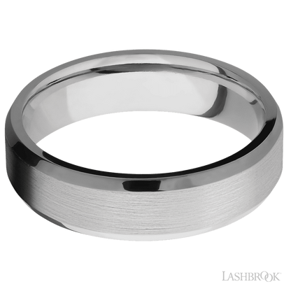 6 mm wide Beveled Titanium band.