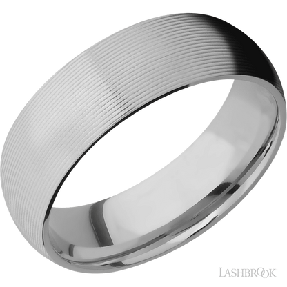 7 mm wide Domed Titanium band.