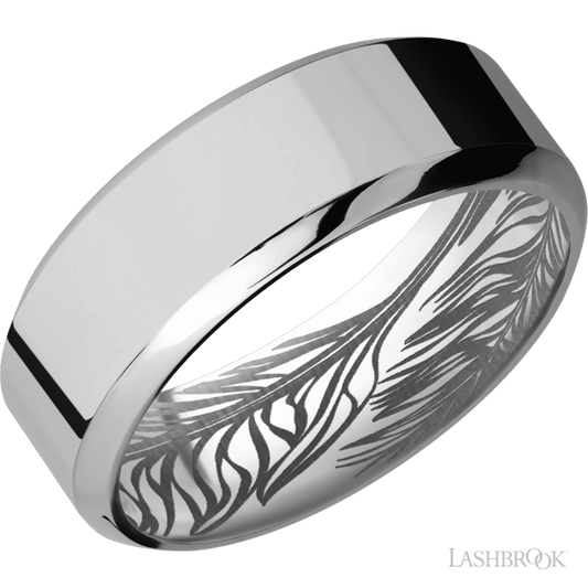 Lashbrook 8mm High Bevel Titanium Wedding Band