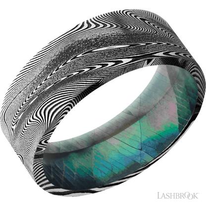 8 mm wide Flat Tightweave band featuring a Black Mother of Pearl sleeve.
