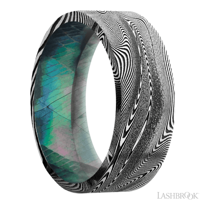 8 mm wide Flat Tightweave band featuring a Black Mother of Pearl sleeve.