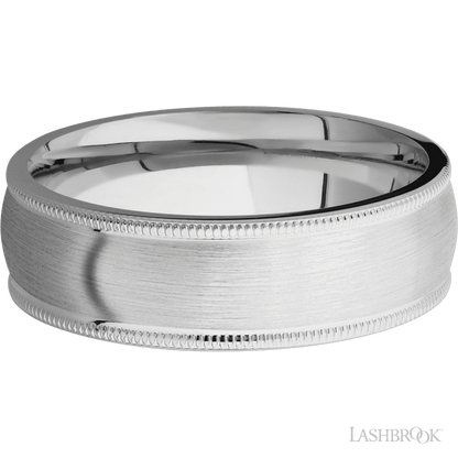 7 mm wide Domed Milgrain Edges Cobalt Chrome band.