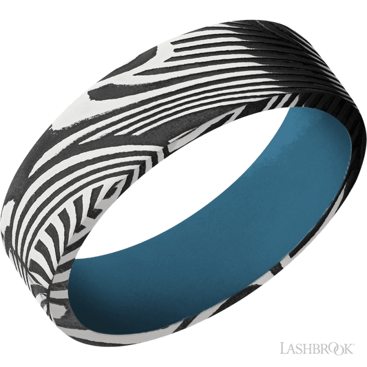 Lashbrook 7mm Flat Sunset Wedding Band — Royal Blue Sleeve