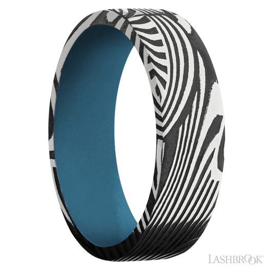 Lashbrook 7mm Flat Sunset Wedding Band — Royal Blue Sleeve