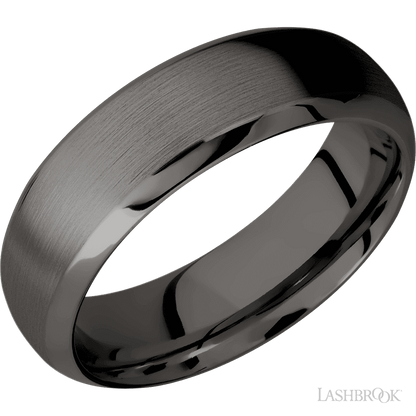 7 mm wide Domed Bevel Tantalum Noir band.