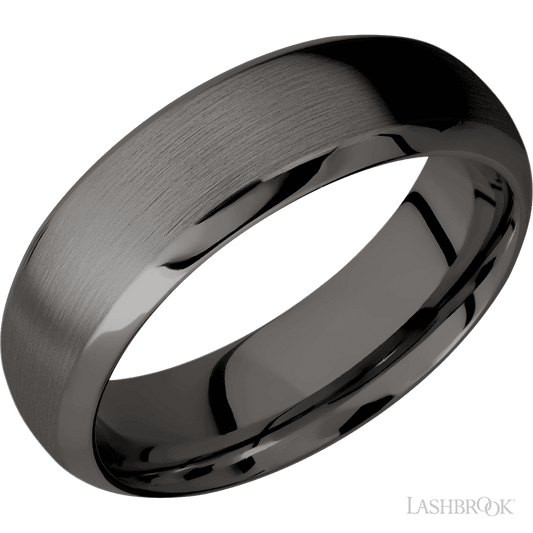 Lashbrook 7mm Domed Bevel Tantalum Noir Wedding Band