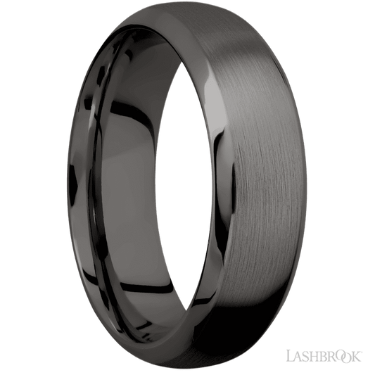 Lashbrook 7mm Domed Bevel Tantalum Noir Wedding Band