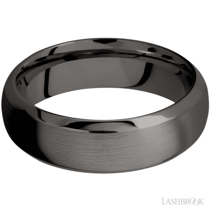 7 mm wide Domed Bevel Tantalum Noir band.