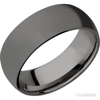 8 mm wide Domed Tantalum Noir band.