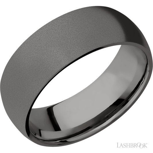 Lashbrook 8mm Domed Tantalum Noir Wedding Band