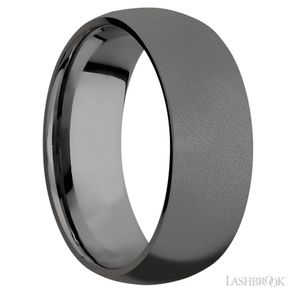 8 mm wide Domed Tantalum Noir band.