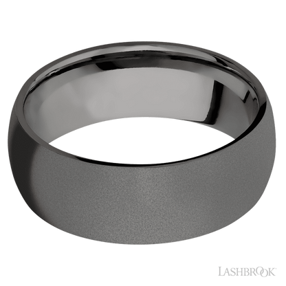 8 mm wide Domed Tantalum Noir band.