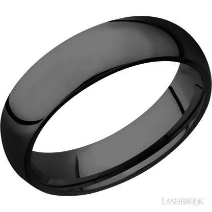 6 mm wide Domed Zirconium band.