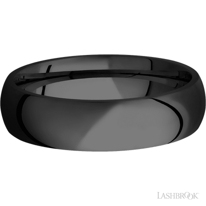 6 mm wide Domed Zirconium band.
