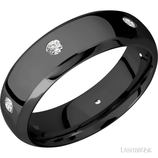 Lashbrook 7mm Domed Bevel Zirconium Wedding Band — Diamond