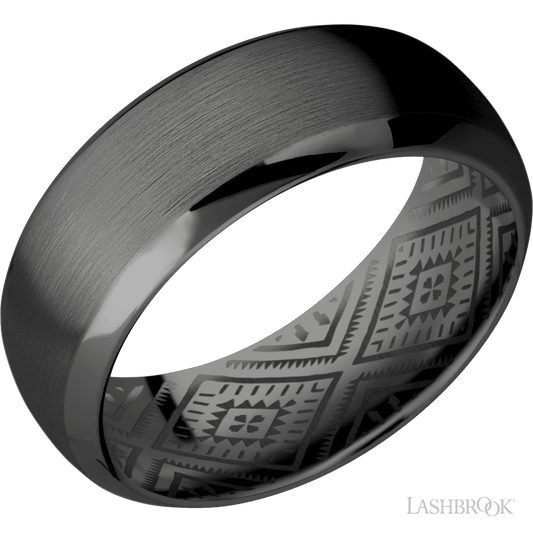 Lashbrook 8mm Domed Bevel Zirconium Wedding Band