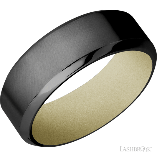 Lashbrook 8mm High Bevel Zirconium Wedding Band — Bright Nickel Sleeve
