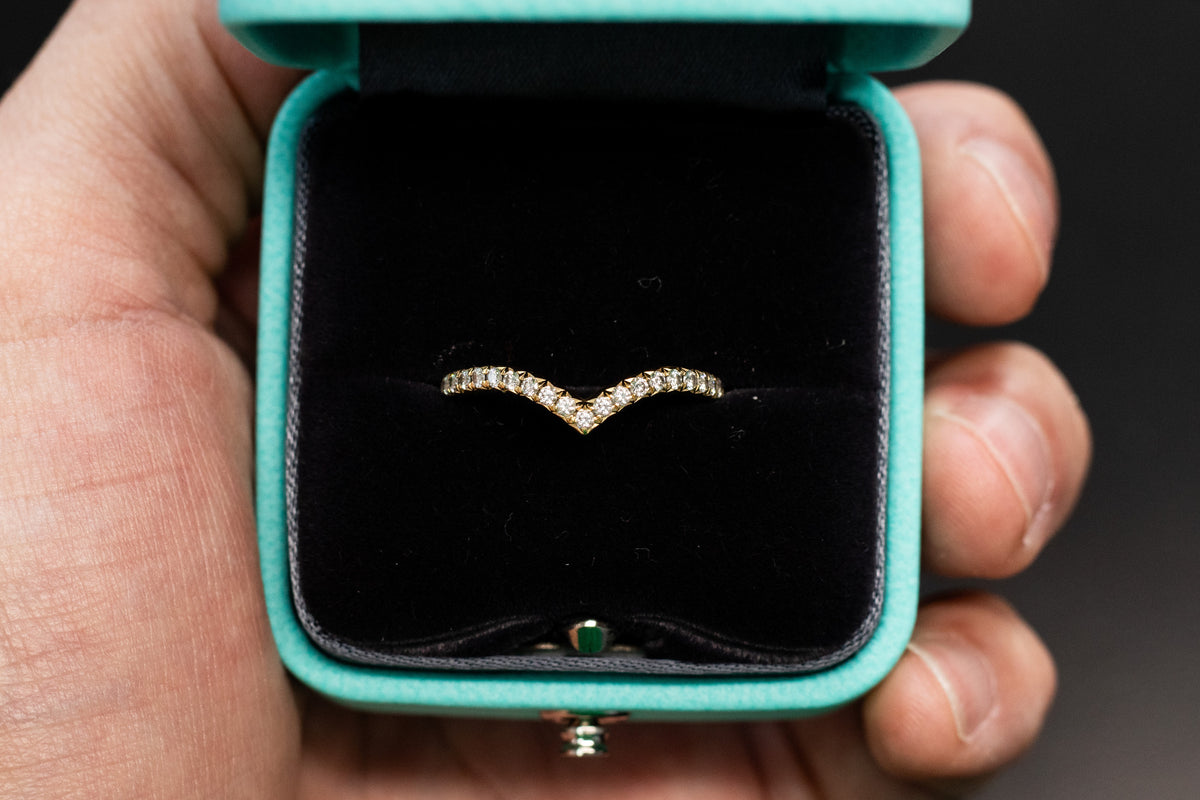 Tiffany ring inside a blue presentation box