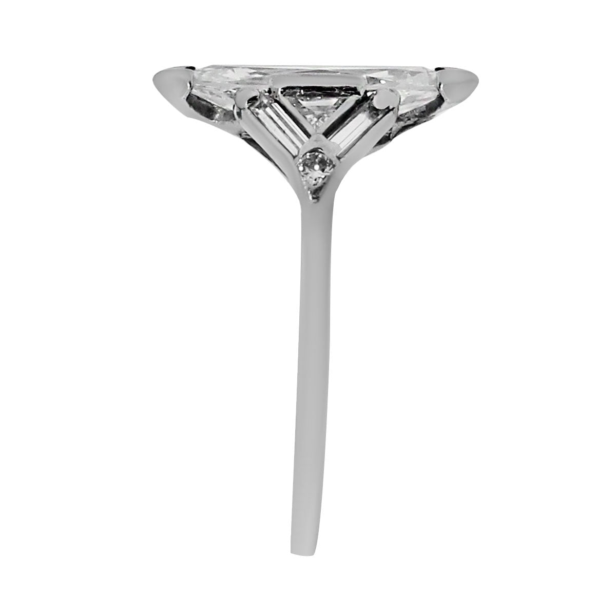 Platinum 2ct Marquise Diamond Art Deco Vintage Ring