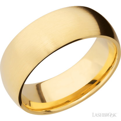 8 mm wide Domed 14K Yellow Gold band.