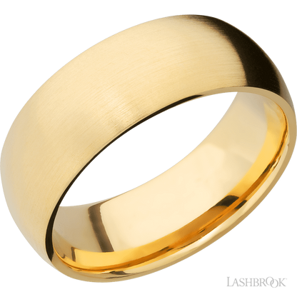 8 mm wide Domed 14K Yellow Gold band.