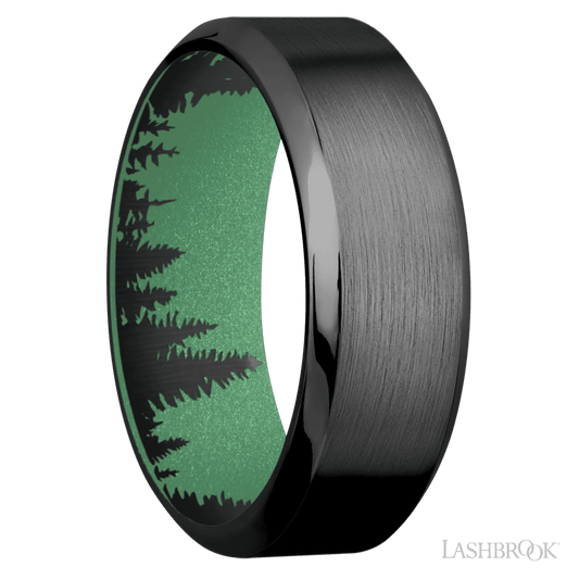 Lashbrook 8mm High Bevel Zirconium Wedding Band — Squatch Sleeve